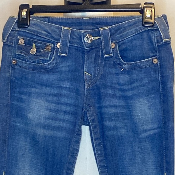 True Religion 'Hi-Rise Boot' Flare Jeans in Light Blue Denim (24W x 33L) - Picture 3 of 9